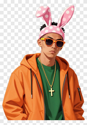 Man With Bunny Ears And Sunglasses PNG