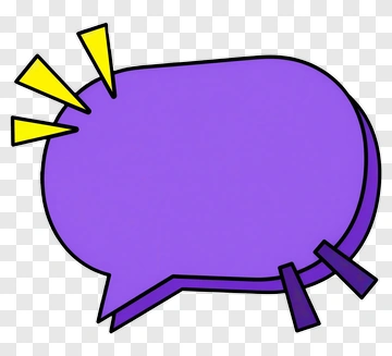 Purple Speech Bubble With Yellow Rays PNG