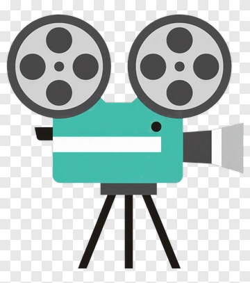 Teal Film Camera On Tripod PNG