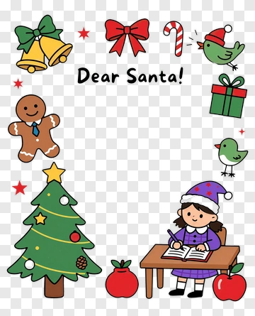 Child Writing Letter To Santa PNG