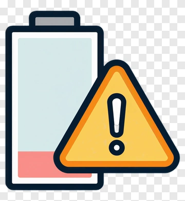 Battery Low Warning Sign PNG