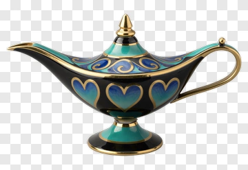 Enamel Magic Lamp With Heart Design PNG