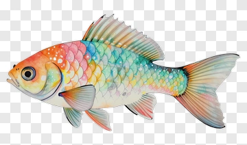 Colorful Goldfish Illustration PNG