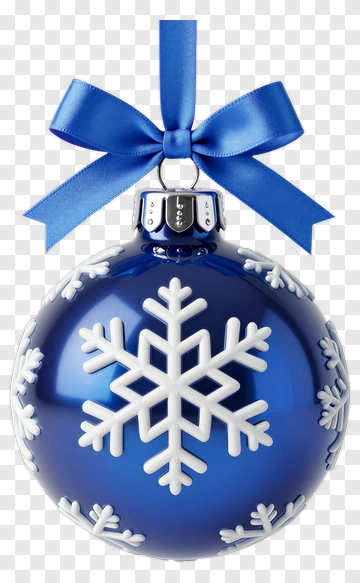 Blue Christmas Ornament With Snowflake PNG