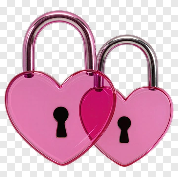 Pink Heart Locks PNG