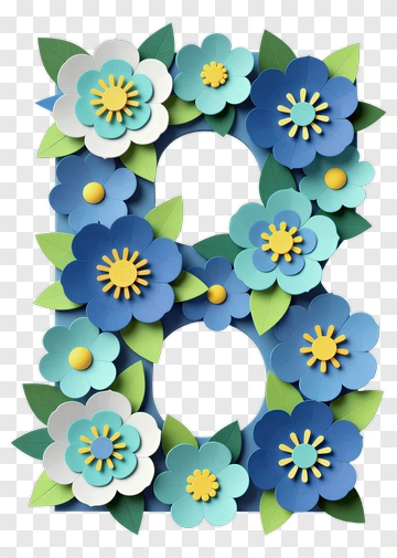 Paper Flower Number Eight Decoration PNG