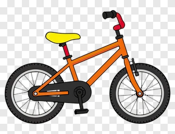 Orange Bicycle With Yellow Seat PNG