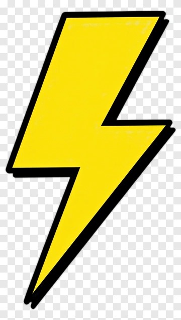 Yellow Lightning Bolt PNG