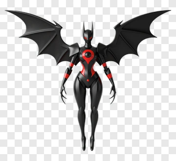 Batgirl In Black And Red Costume PNG