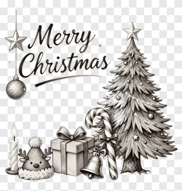 Merry Christmas Holiday Illustration PNG