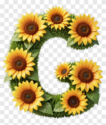 Sunflower Letter C PNG
