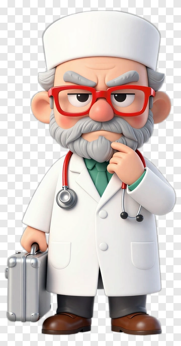 Cartoon Doctor With Stethoscope And Briefcase PNG
