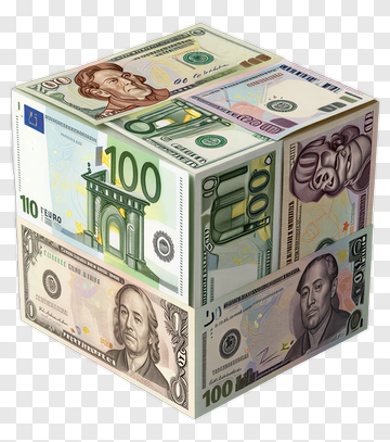 Money Cube Made Of Currency Bills PNG