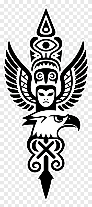 Tribal Eagle Owl Symbol PNG