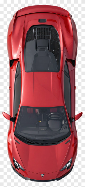 Red Sports Car Top View PNG