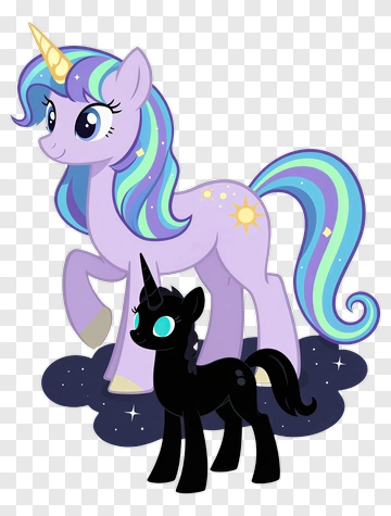Purple Unicorn With Rainbow Mane PNG