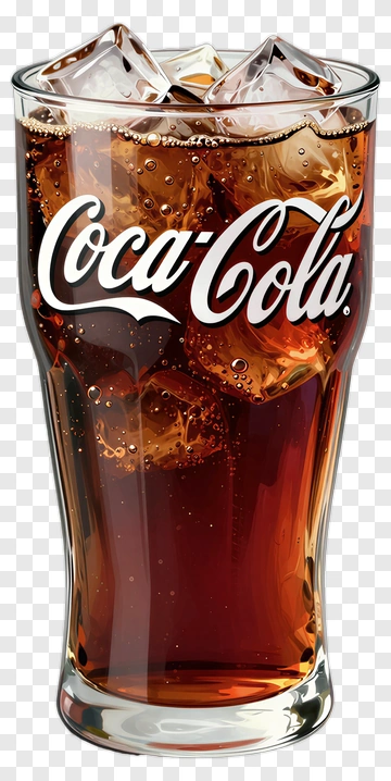 Coca-Cola In A Glass With Ice PNG