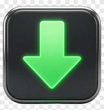 Download Button With Green Arrow Icon PNG