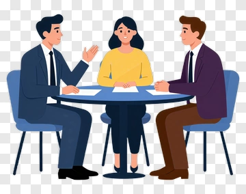 Business Meeting With Three People PNG