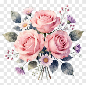 Pink Rose Flower Bouquet PNG