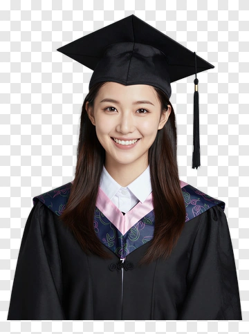 Graduate In Academic Gown And Cap PNG