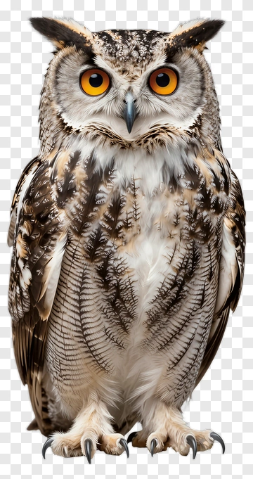 A Detailed Owl Portrait PNG