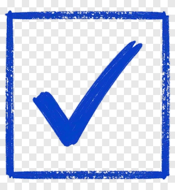 Blue Hand Drawn Checkmark In Square PNG