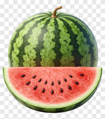 Watermelon With A Slice PNG