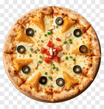 Cheese Pizza With Vegetables PNG