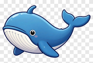Blue Cartoon Whale PNG