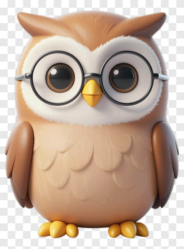 Cute Owl With Glasses PNG