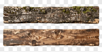 Weathered Wooden Planks With Moss PNG