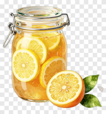 Lemon Preserve In Glass Jar PNG