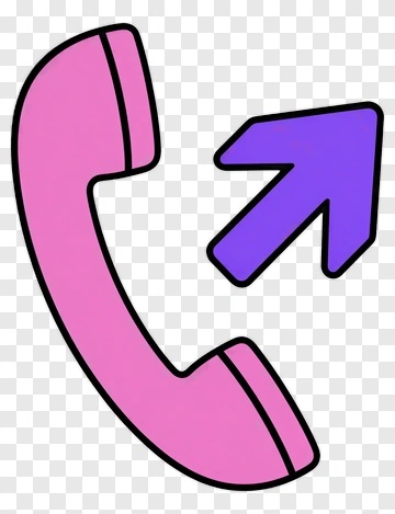 Pink Phone With Purple Arrow PNG