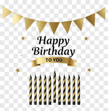 Happy Birthday Candles And Banner PNG