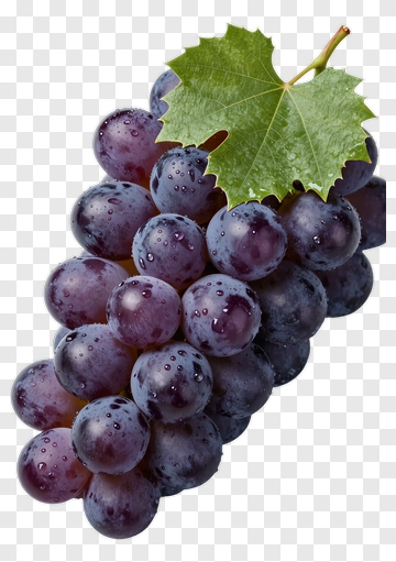 Fresh Purple Grapes With A Green Leaf PNG
