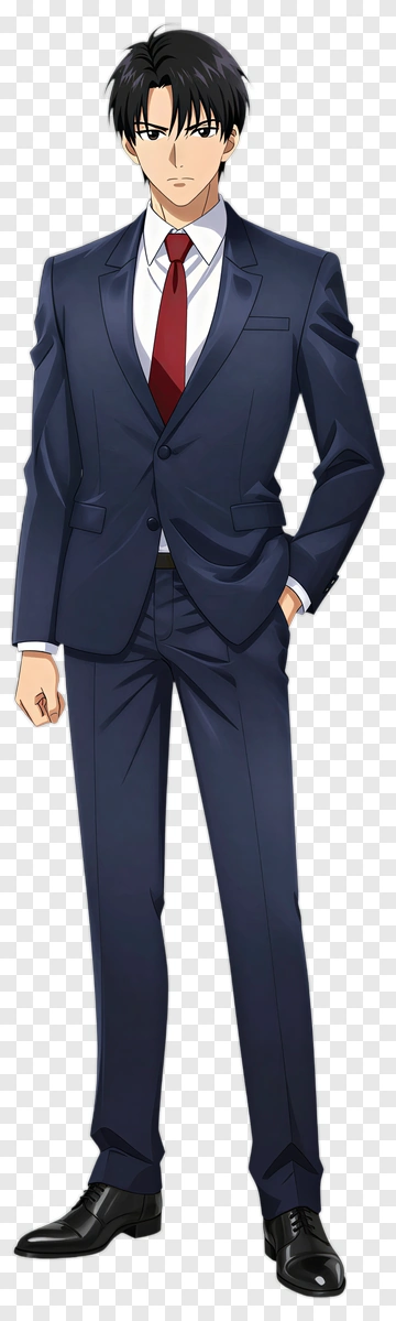Anime Character In Formal Suit PNG