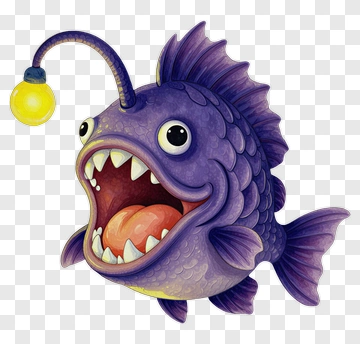Purple Anglerfish With Light Bulb PNG