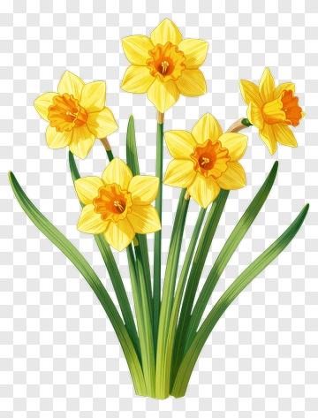 Yellow Daffodil Flower PNG