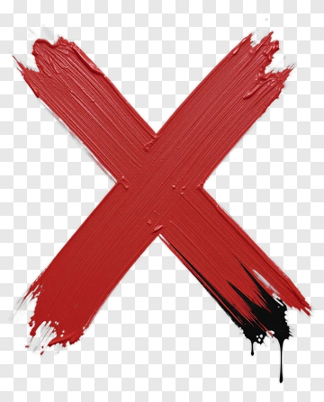 Red X With Black Drip PNG