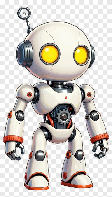 Friendly Robot With Yellow Eyes PNG