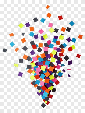Colorful Squares Explosion PNG