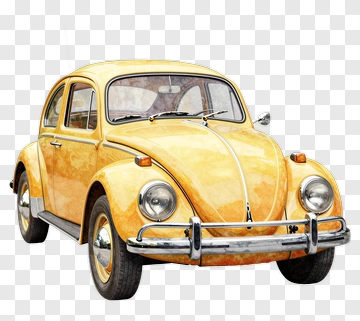 Yellow Volkswagen Beetle Classic Car PNG