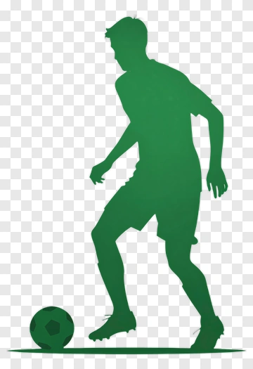 Green Silhouette Soccer Player PNG