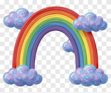 Rainbow With Clouds PNG