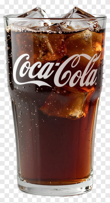 Coca-Cola In Glass With Ice PNG