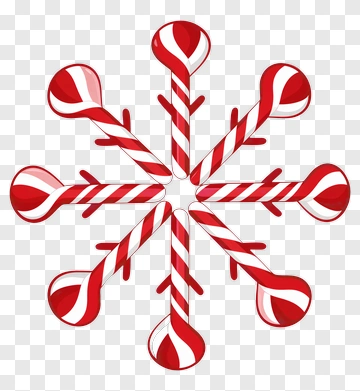 Candy Cane Snowflake PNG