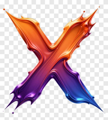 Abstract X Symbol Made Of Liquid Paint PNG