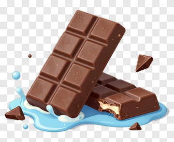 Chocolate Bar With Milk Splash PNG
