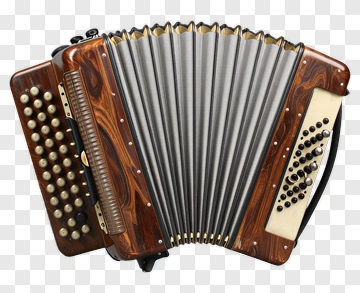 Wooden Accordion With Metal Buttons PNG